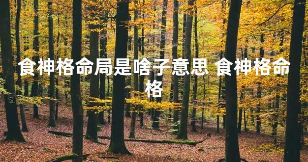 食神格命局是啥子意思 食神格命格